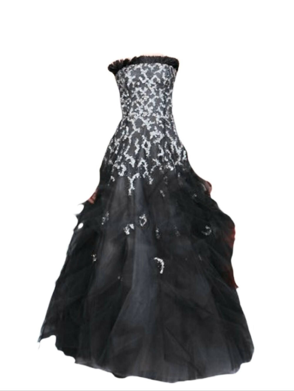 $10,000 OSCAR LA RENTA BLACK OSTRIC FEATHER SEQUIN CRYSTAL BEADS RUNWAY GOWN L - Picture 2 of 10